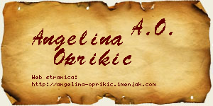 Angelina Oprikić vizit kartica